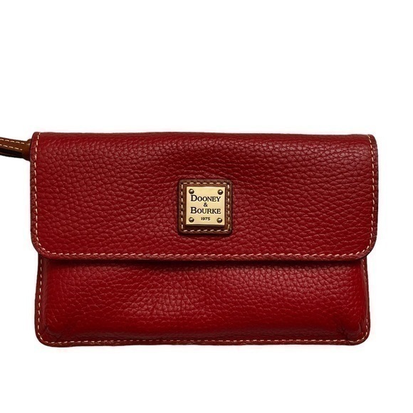 Dooney & Bourke red leather wristlet bag